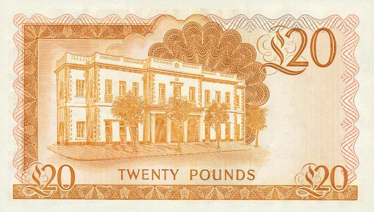 Back of Gibraltar p23c: 20 Pounds from 1986