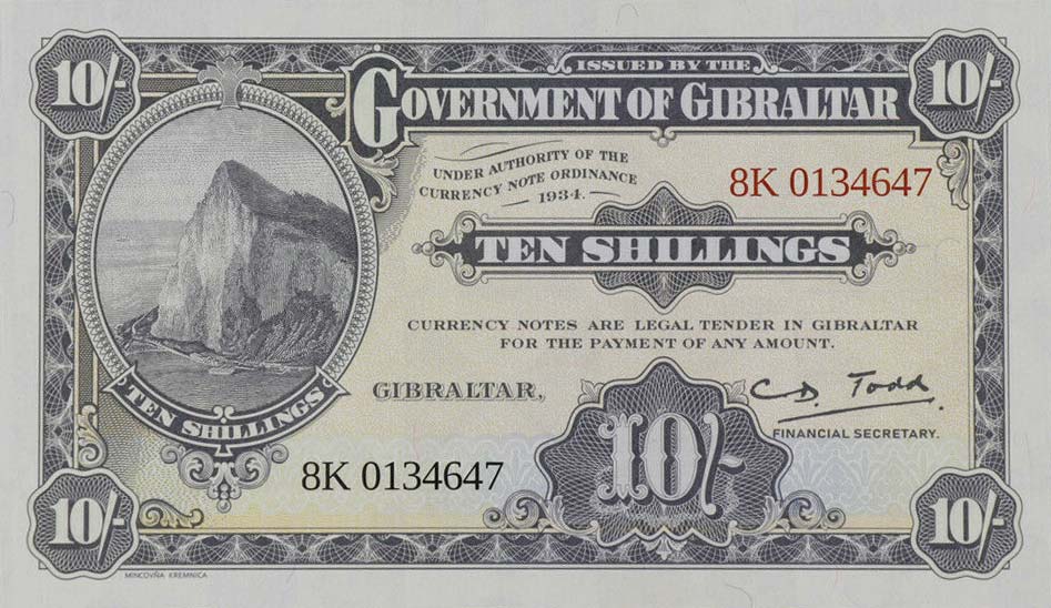 Front of Gibraltar p41: 10 Shillings from 2018