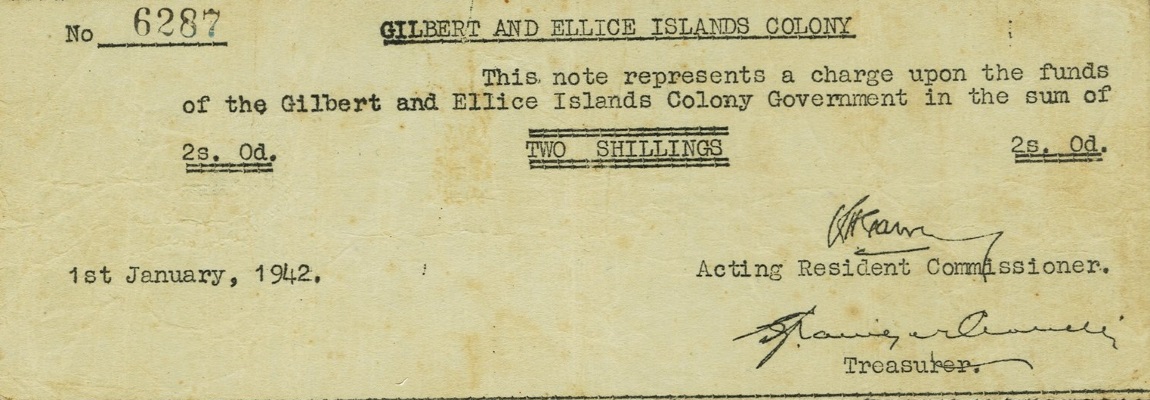 Front of Gilbert and Ellice Islands p2: 2 Shillings from 1942