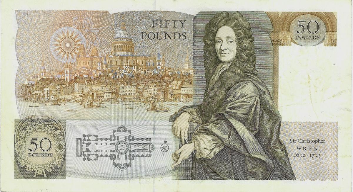 Back of England p381b: 50 Pounds from 1988
