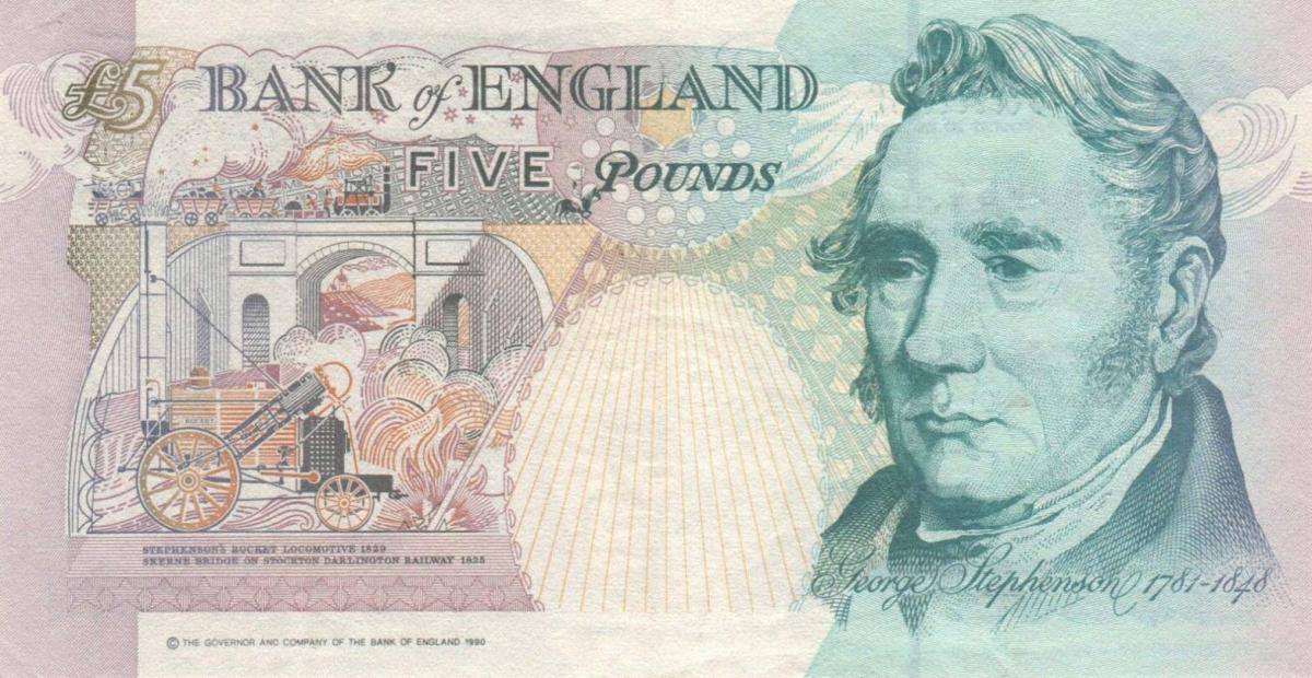 Back of England p382Aa: 5 Pounds from 1991