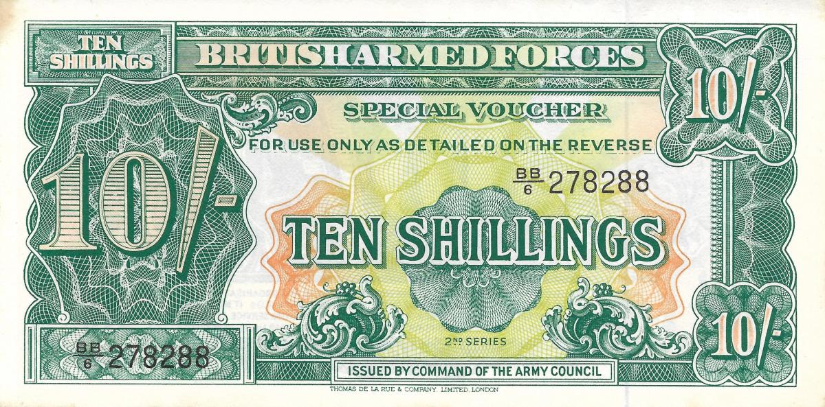 Front of England pM21a: 10 Shillings from 1948