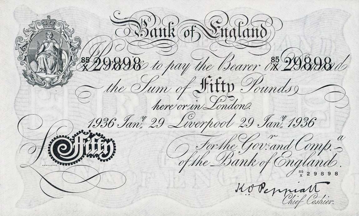 Front of England p338c: 50 Pounds from 1934