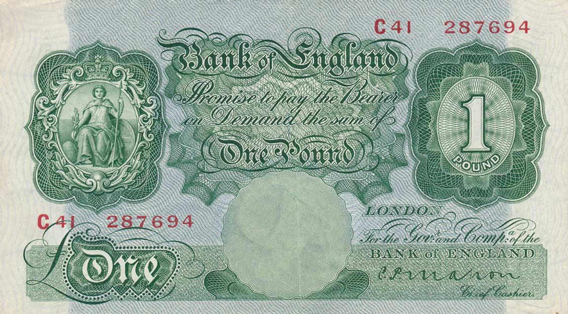 Front of England p363a: 1 Pound from 1928