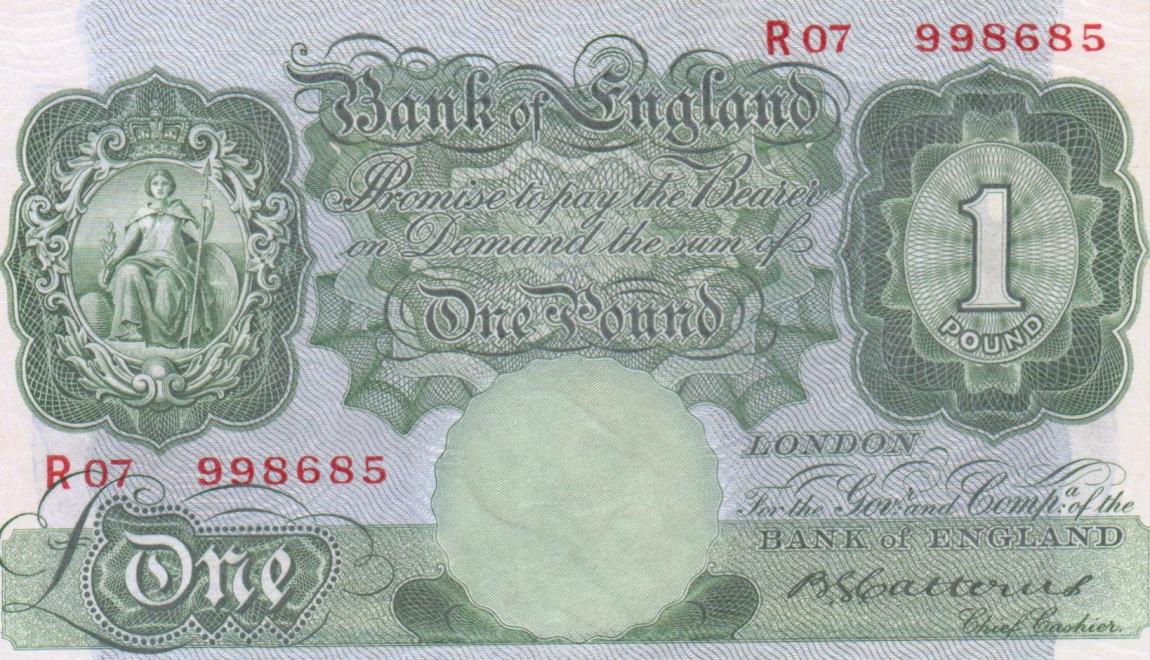 Front of England p363b: 1 Pound from 1929