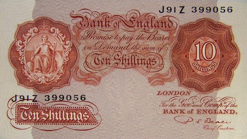 Front of England p368b: 10 Shillings from 1949