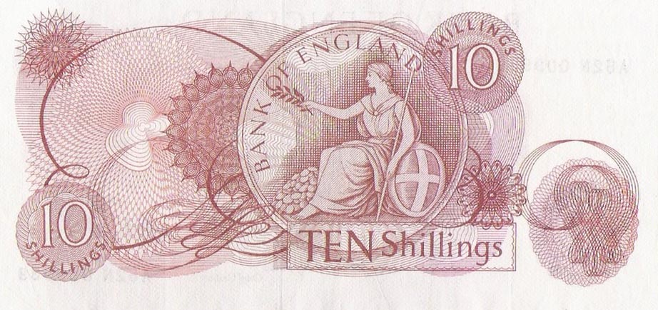 Back of England p373c: 10 Shillings from 1966