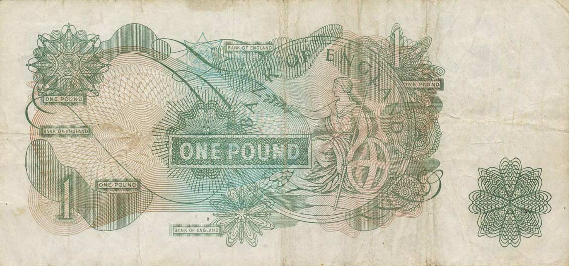 Back of England p374b: 1 Pound from 1960