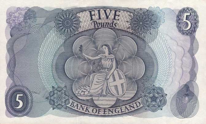 Back of England p375a: 5 Pounds from 1963