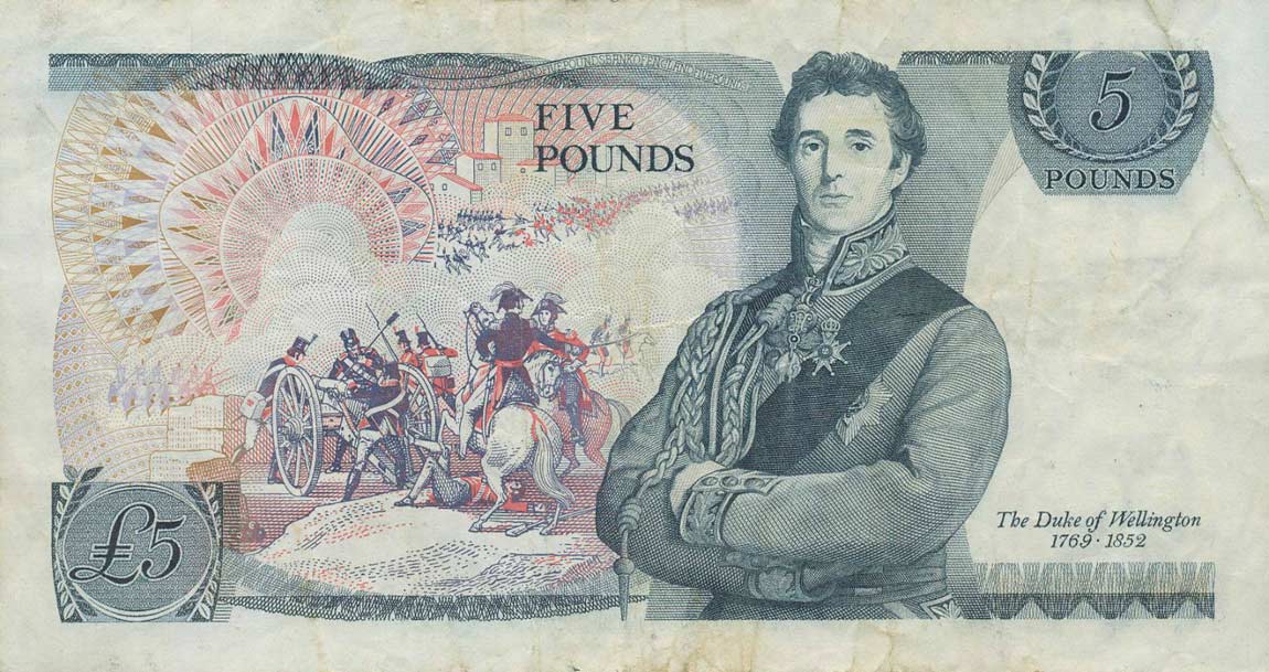 Back of England p378a: 5 Pounds from 1971