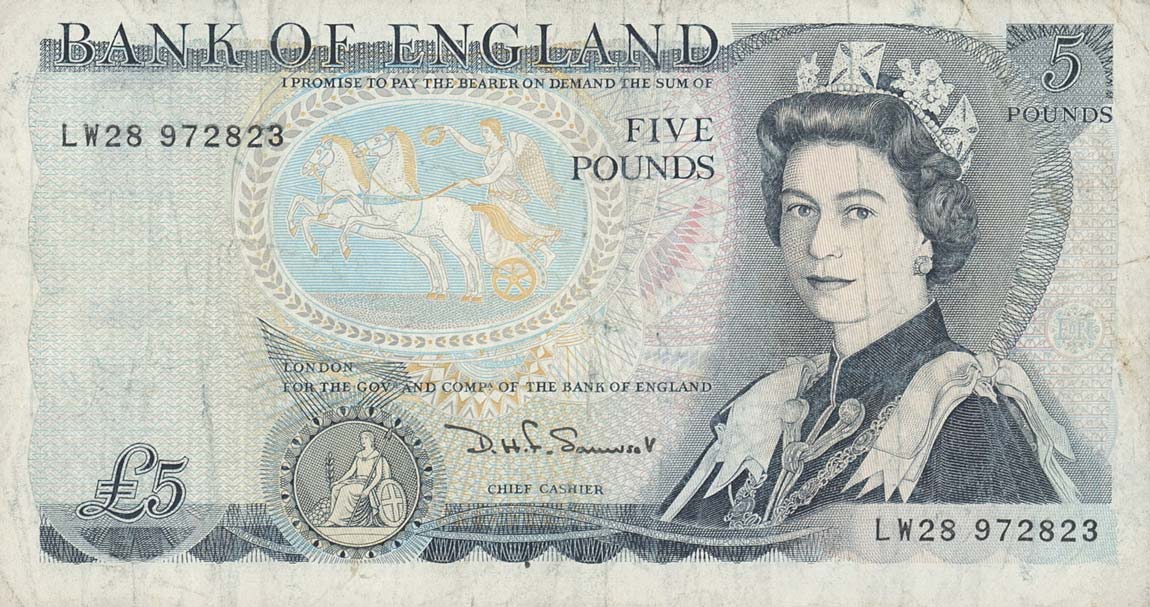 Front of England p378c: 5 Pounds from 1980