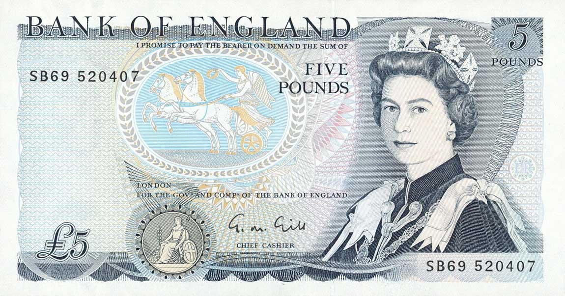 Front of England p378f: 5 Pounds from 1988