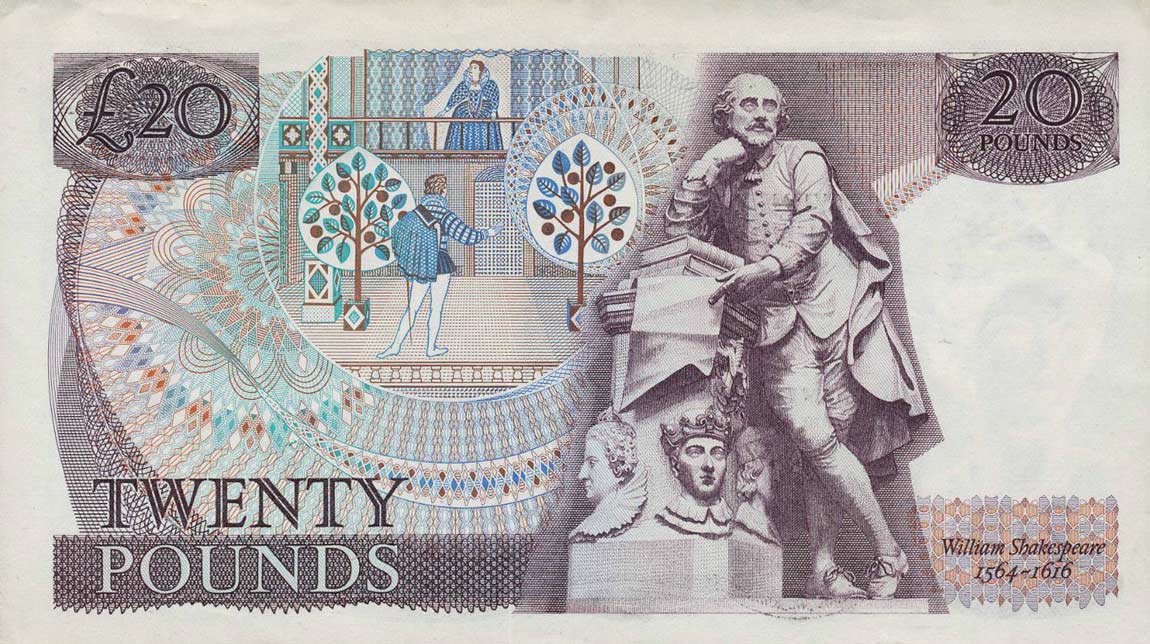 Back of England p380c: 20 Pounds from 1981