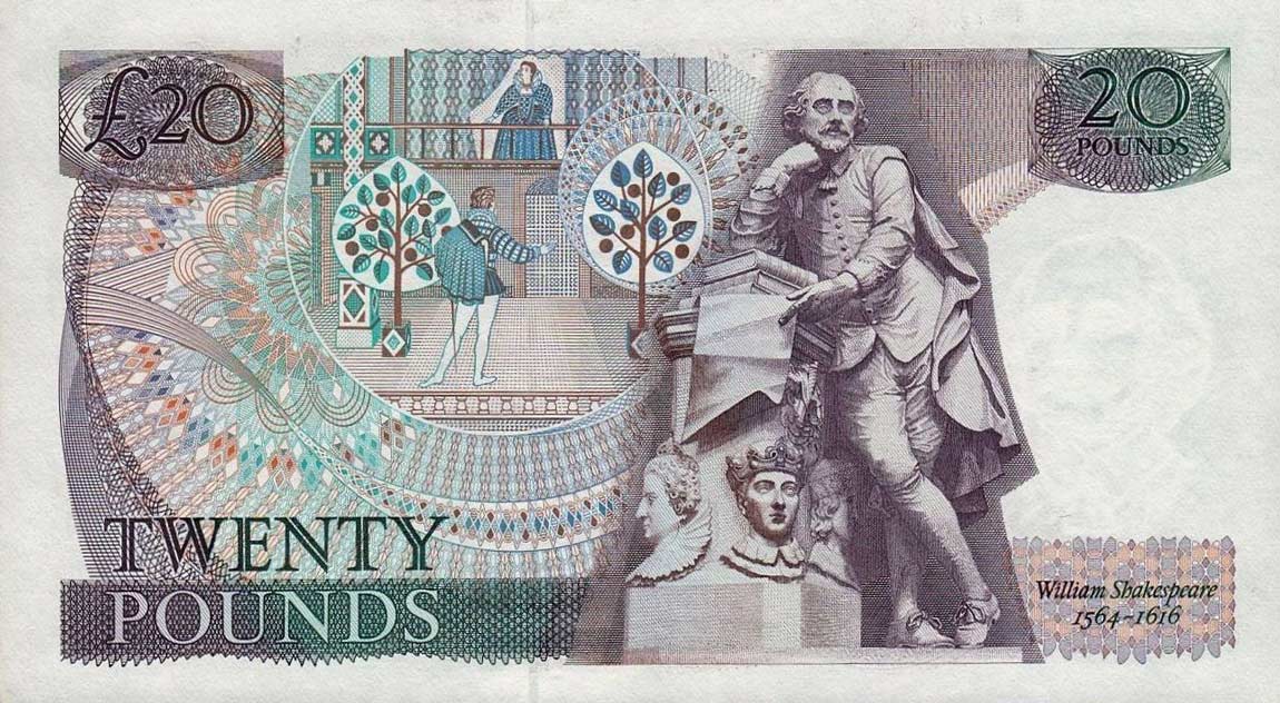 Back of England p380e: 20 Pounds from 1988