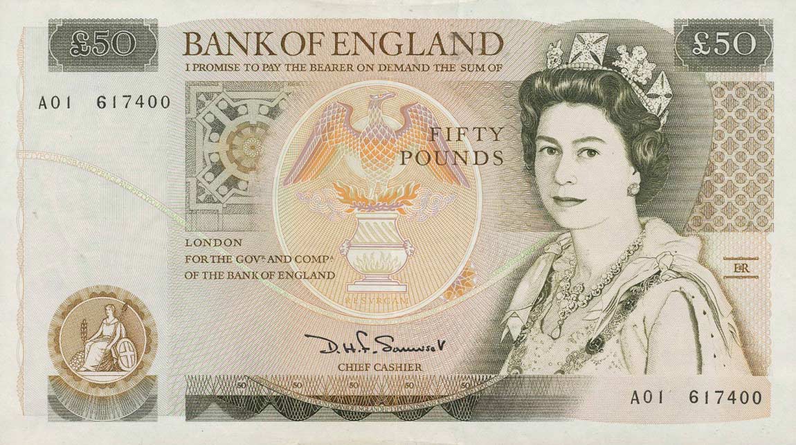Front of England p381a: 50 Pounds from 1981