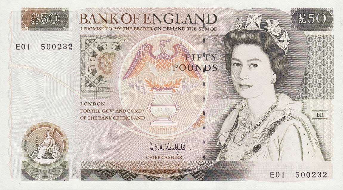 Front of England p381c: 50 Pounds from 1991