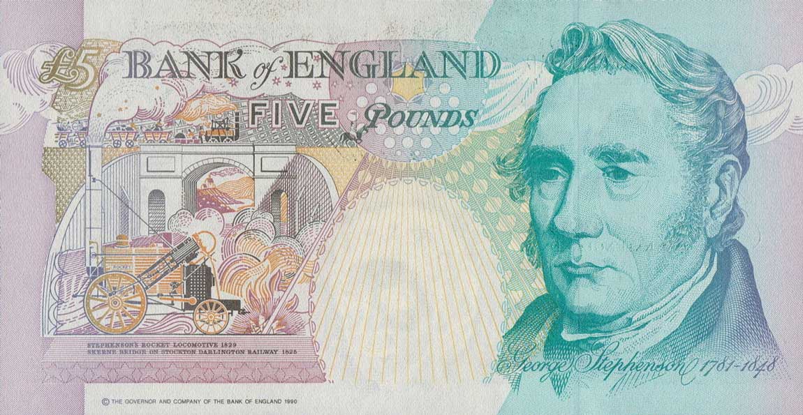 Back of England p385a: 5 Pounds from 1993