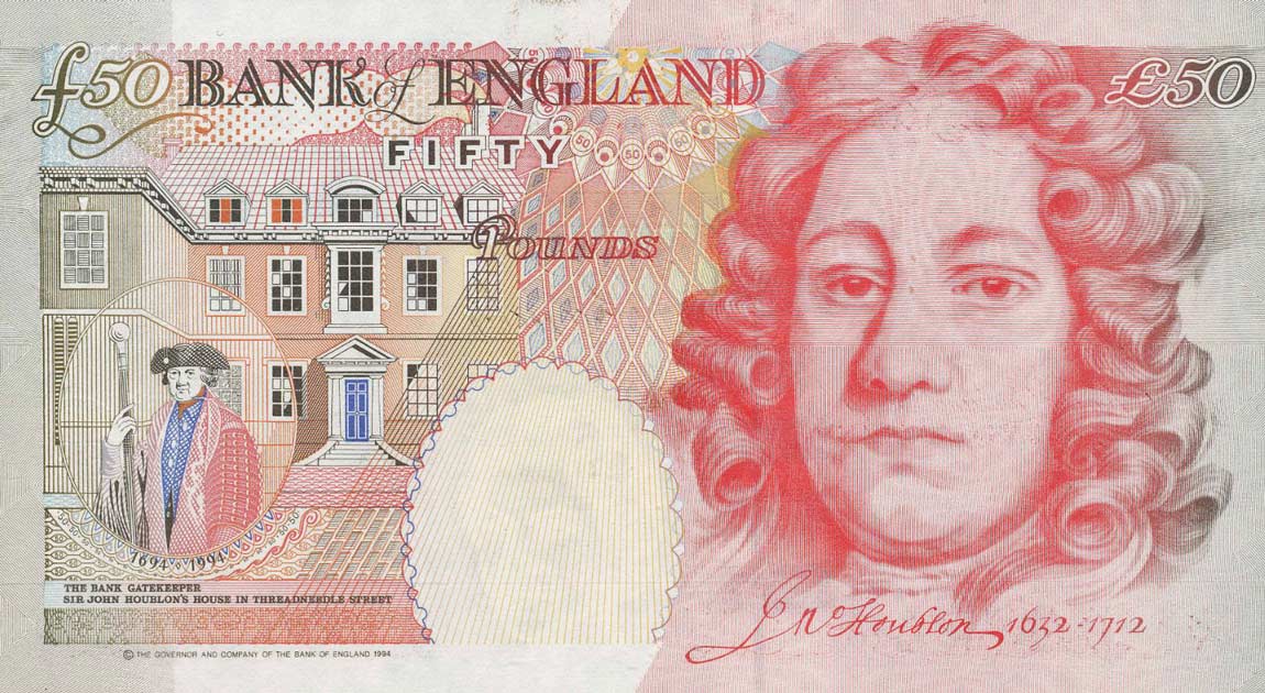 Back of England p388a: 50 Pounds from 1993