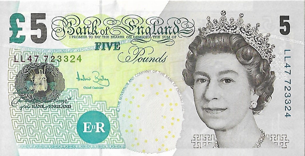 Front of England p391r: 5 Pounds from 2004
