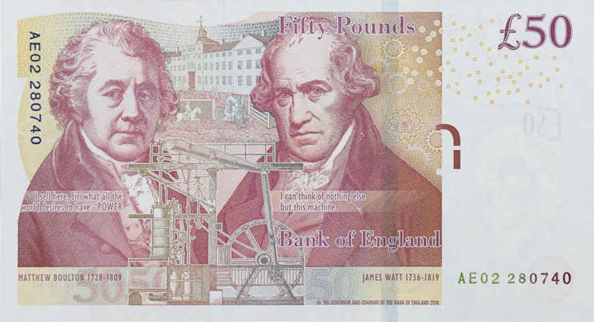 Back of England p393b: 50 Pounds from 2011