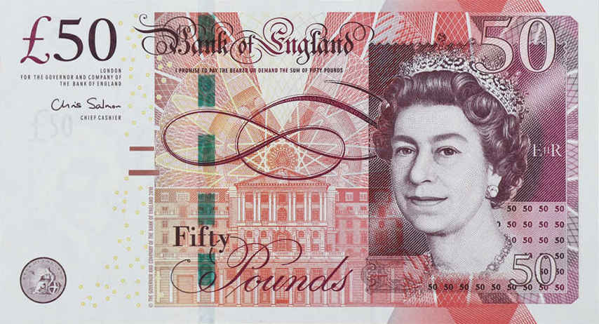 Front of England p393b: 50 Pounds from 2011