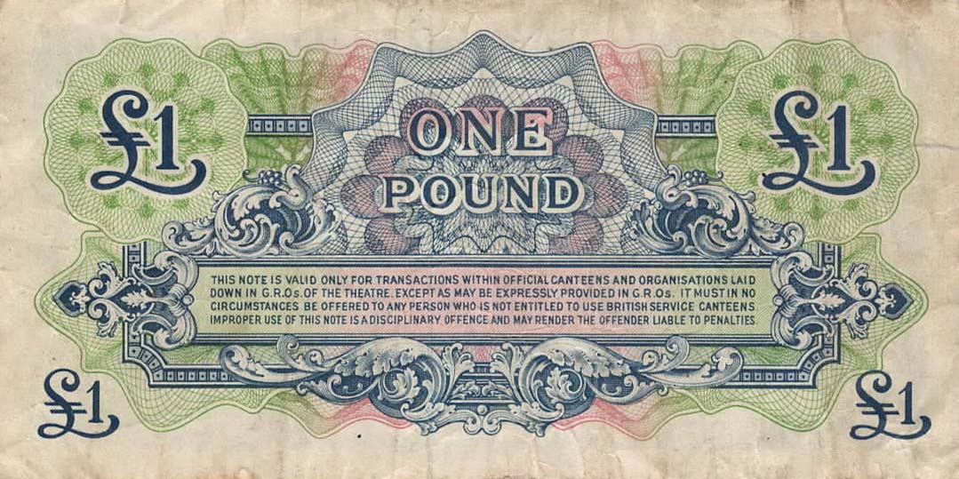 Back of England pM15a: 1 Pound from 1946