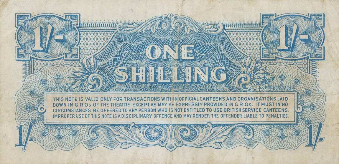 Back of England pM26a: 1 Shilling from 1956