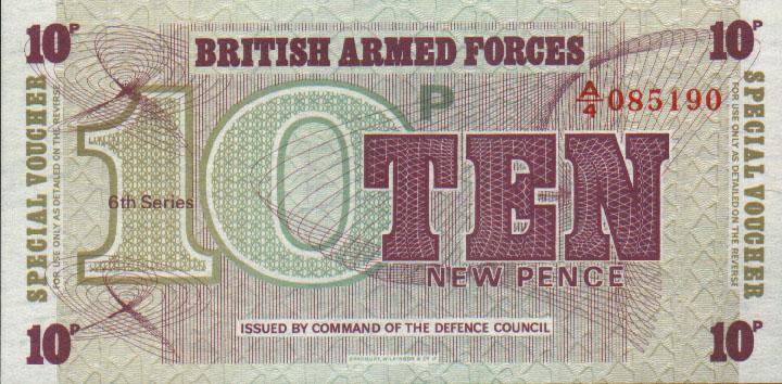 Front of England pM48: 10 New Pence from 1972