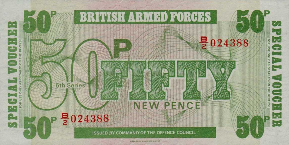 Front of England pM49: 50 New Pence from 1972