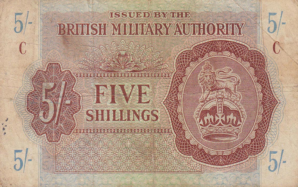 Front of England pM4: 5 Shillings from 1943