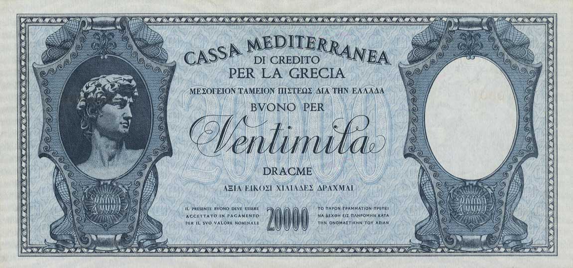 Front of Greece pM9: 20000 Drachmaes from 1941