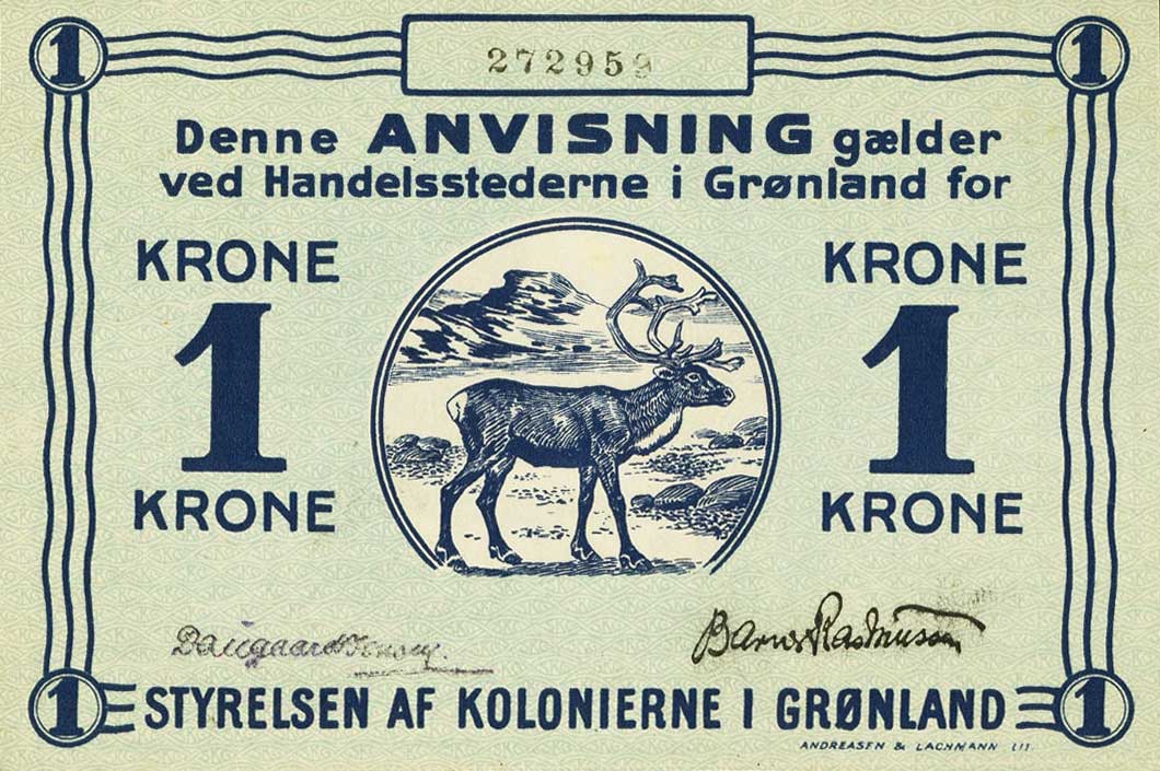 Front of Greenland p13d: 1 Krone from 1913