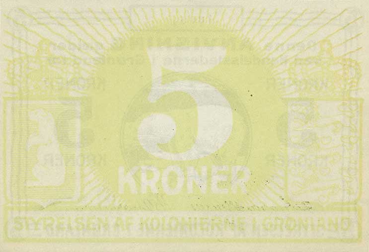 Back of Greenland p14Ab: 5 Kroner from 1913