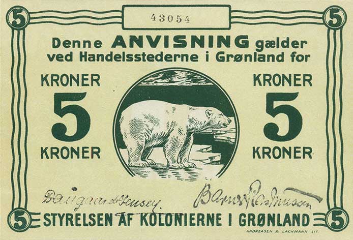 Front of Greenland p14Ab: 5 Kroner from 1913