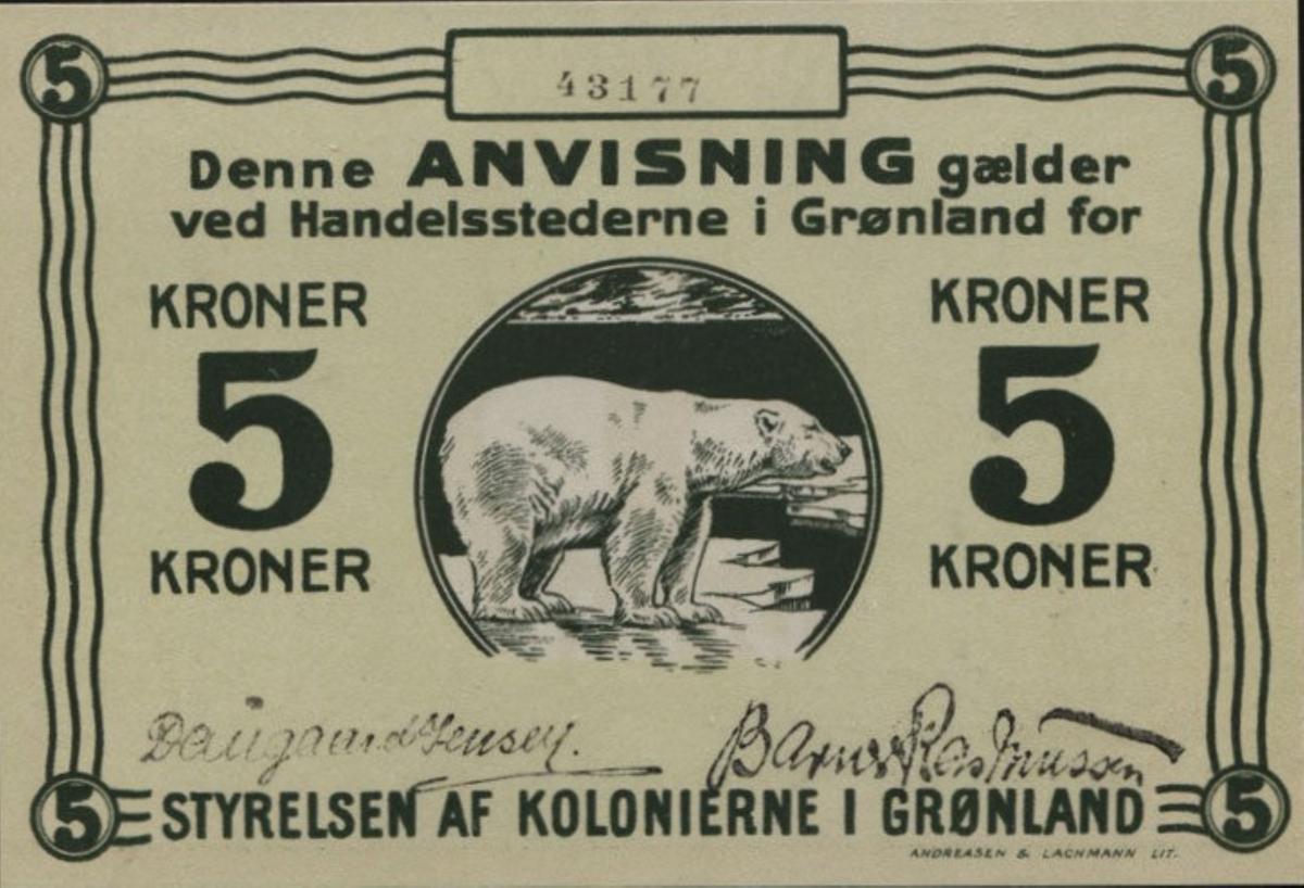 Front of Greenland p14a: 5 Kroner from 1913