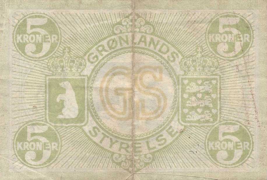 Back of Greenland p15a: 5 Kroner from 1926