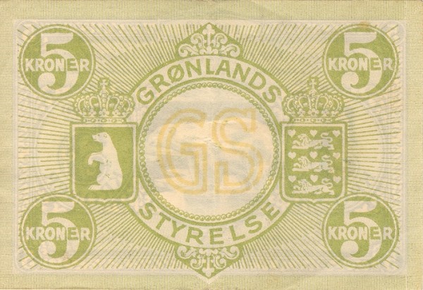 Back of Greenland p15c: 5 Kroner from 1926