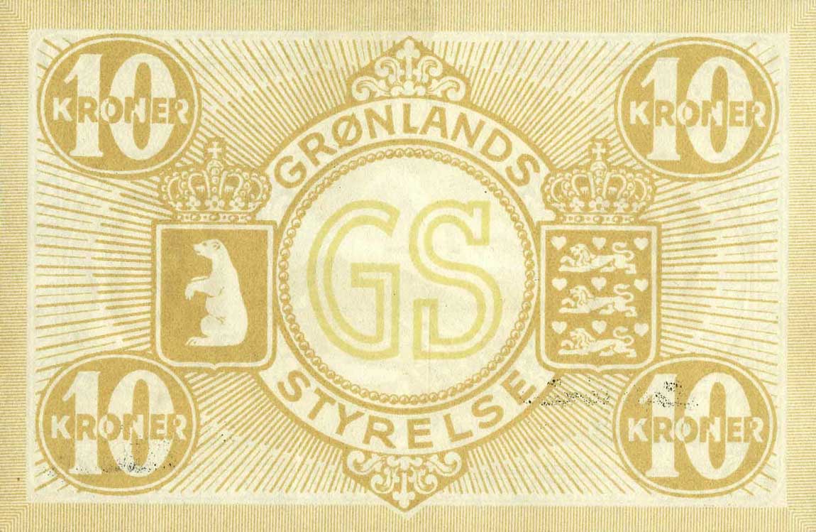 Back of Greenland p16Aa: 10 Kroner from 1945