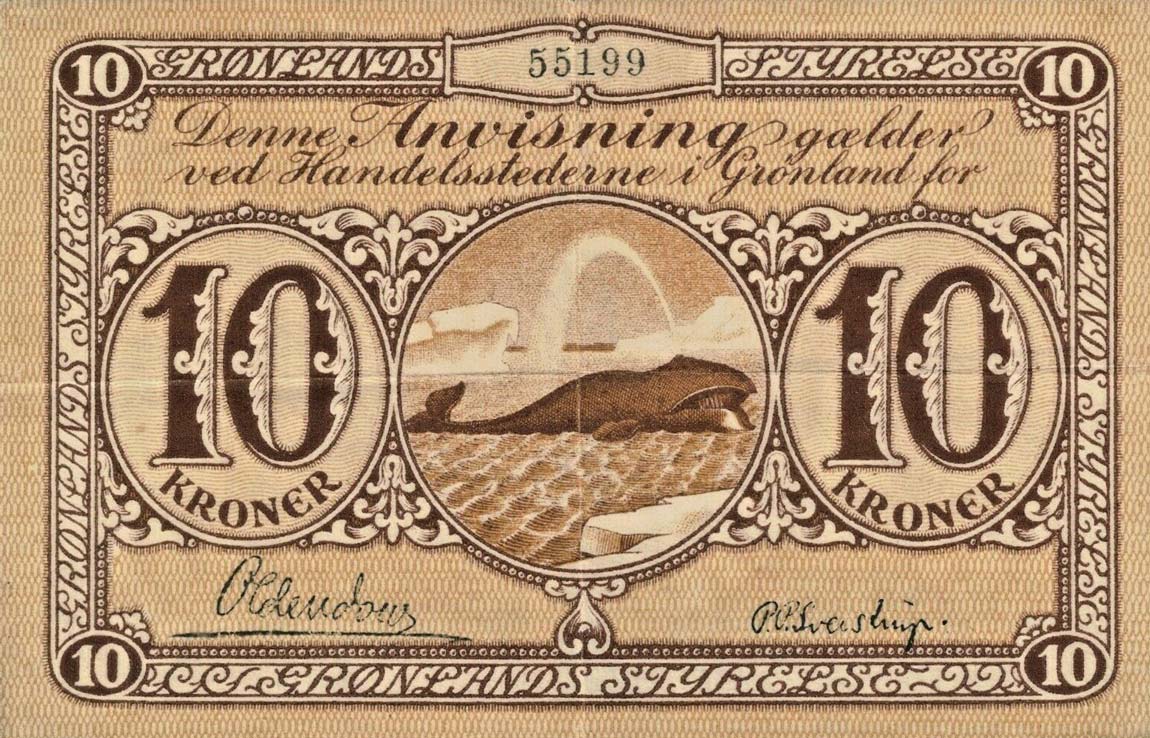 Front of Greenland p16d: 10 Kroner from 1926