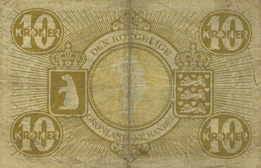 Back of Greenland p19a: 10 Kroner from 1953