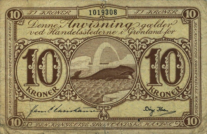 Front of Greenland p19a: 10 Kroner from 1953