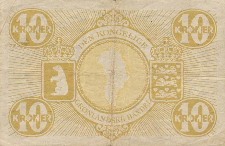 Back of Greenland p19b: 10 Kroner from 1953