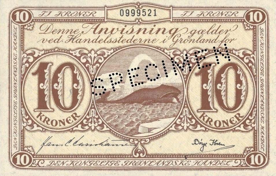 Front of Greenland p19s2: 10 Kroner from 1953