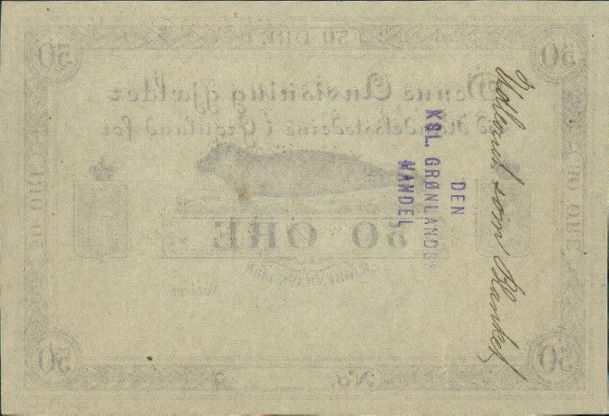 Back of Greenland p1r: 50 Ore from 1888