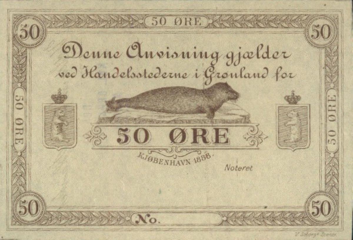 Front of Greenland p1r: 50 Ore from 1888