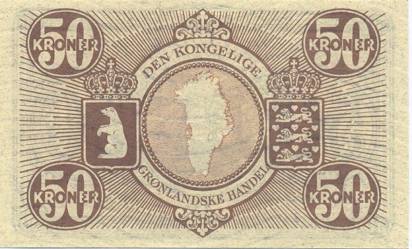 Back of Greenland p20a: 50 Kroner from 1953