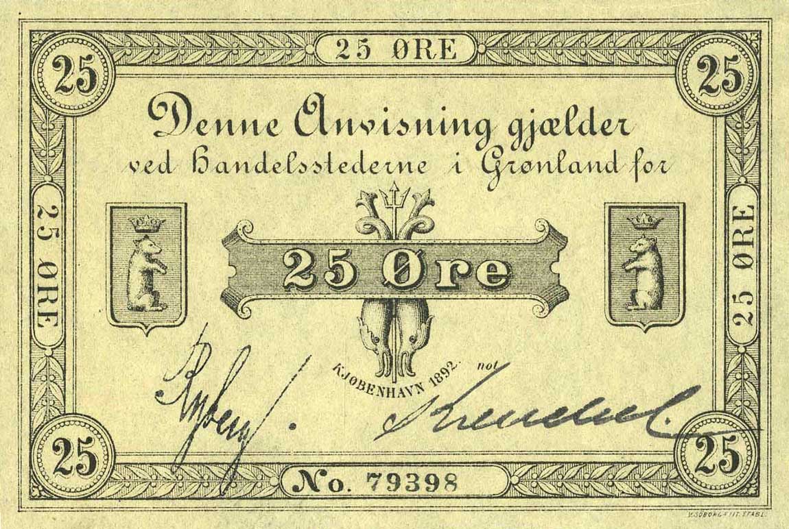 Front of Greenland p2b: 25 Ore from 1892