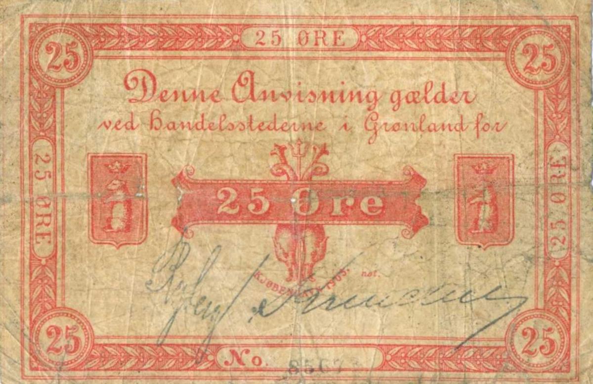 Front of Greenland p4a: 25 Ore from 1905