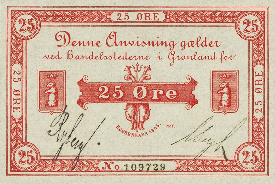 Front of Greenland p4b: 25 Ore from 1905