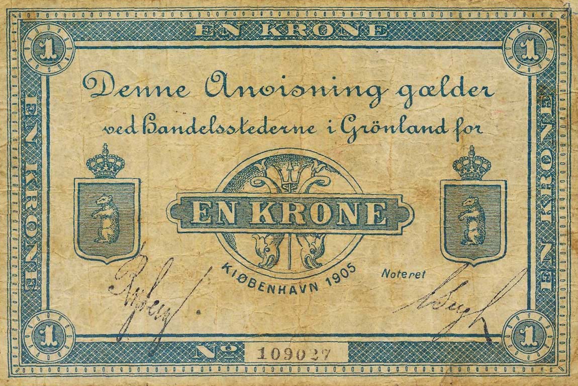 Front of Greenland p5b: 1 Krone from 1897